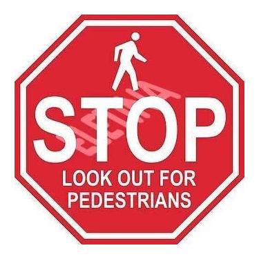 Imagem de Placa Stop Look Out for Pedestres para Quintal Doméstico Externo 30 x 30 cm Letreiros de Alumínio em Forma de Octógono, Resistente ao Clima, Resistente ao Desbotamento, Fácil de Instalar