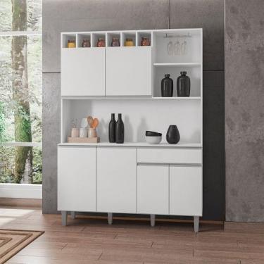 Imagem de Kit Cozinha Alice Armário Completo AJL Móveis, Branco