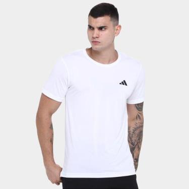 Imagem de Camiseta Adidas Own The Run 3 Listras Masculina, Branco, GG