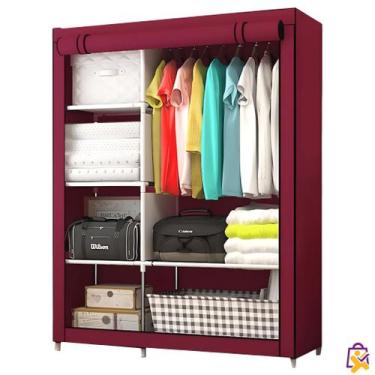 Imagem de Organizador Dobrável Roupa Intima Guarda-roupa 6 Prateleiras Vermelho 