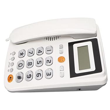 Imagem de Akozon Telefone Fixo Com Fio Amplificado Com Identificador de Chamadas, Brilho Ajustável e Botões Grandes - Ideal para Idosos - Operação Viva-voz