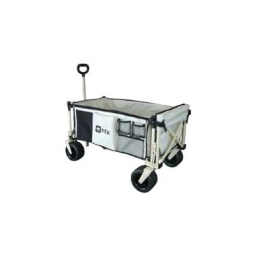 Imagem de Carrinho Dobrável com Capacidade de 80 kg, Estrutura em Aço com Pintura Epóxi, Tecido Oxford 600D, Rodas 12 cm, Bege, Inclui Bolsa de Transporte