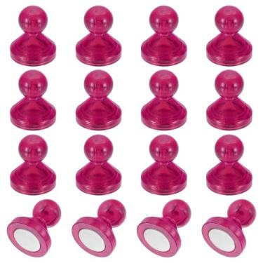 Imagem de PATIKIL 16 pinos de ímãs, 1 x 0,9 ímãs fortes de geladeira quadro branco magnético tachinhas decorativas para geladeira Locker calendário escritório, vermelho