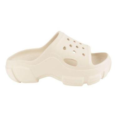 Imagem de Chinelo Tamanco Sandalia Plataforma Nuvem Macio Yvate 2501, Bege, 38