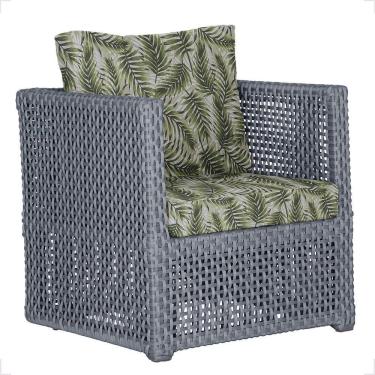 Imagem de 1 Poltrona Madri Alumínio Corda Náutica Estofado 5 Trama Prata