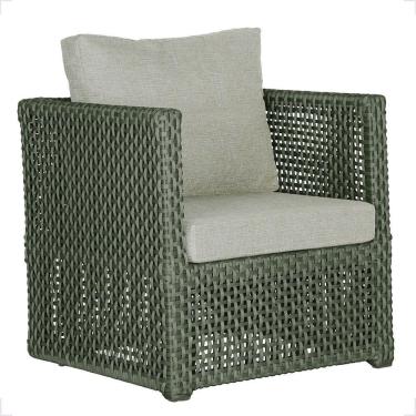 Imagem de 1 Poltrona Madri Alumínio Corda Náutica Estofado 3 Trama Verde