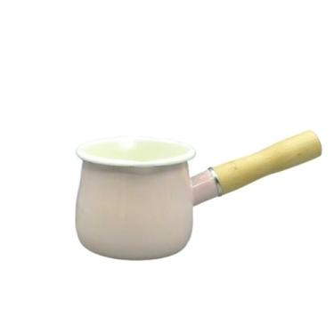 Imagem de Panela de leite esmaltada, panelas e frigideiras esmaltadas multiuso superfície antiaderente fácil de limpar Panela esmaltada multiuso para ferver sopas de aquecimento Molhos de leite para uso