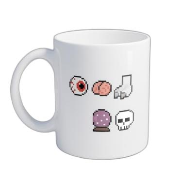 Imagem de Caneca Xícara de Café Porcelana 300ml Com Desenho Estilo Retro de Horror