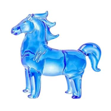 Imagem de Generic Estatueta de Cavalo de Vidro, Estátua de Cavalo, Ornamento Decorativo de Mesa, Escultura de Arte Criativa e Colecionável para Sala de Estar ou, Azul