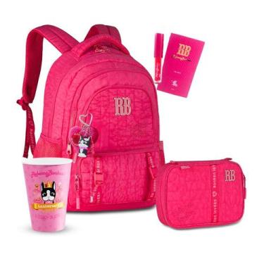 Imagem de Kit Mochila Rebecca Bonbon Escolar Estojo Box Com Elástico, RB27006 Ro