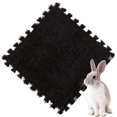 Imagem de Almofada de coelho para coelhos – Brinquedo de enriquecimento durável para acessórios de gaiola e brincadeiras (preto, 4 peças)