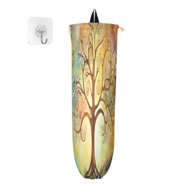Imagem de Earth Tree Pacote com 2 porta-sacolas de supermercado, dispensador de saco plástico para economia de espaço, bolsa de armazenamento de cozinha