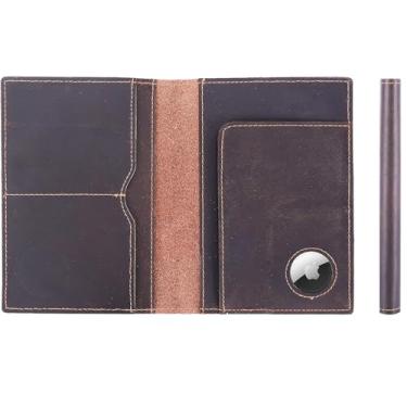 Imagem de STAR VISTA Porta-passaporte de viagem de couro Albatross, design minimalista, capa de couro de flor integral para homens e mulheres - Carteira fina para passaporte, dobrável, bloqueio RFID, AirTag de