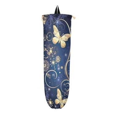 Imagem de Porta-sacos plásticos de Natal com borboletas e flocos de neve, organizador de saco de armazenamento de cozinha, suporte de sacola de supermercado com gancho