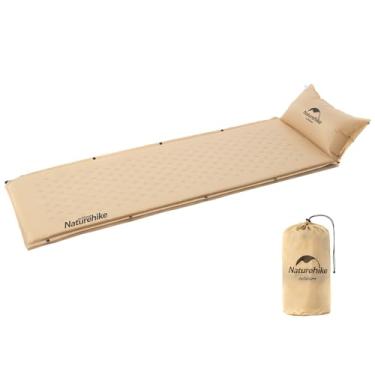 Imagem de Naturehike Almofada de dormir autoinflável, almofada de acampamento ultraleve de espuma viscoelástica com travesseiro, enchimento rápido, almofada de dormir de patchwork para acampamento, caminhada,