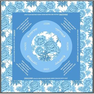 Imagem de Mahjong Mat, Non-Slip Noise 32.2x32.2 Inch with 1 Carrying Bag for Table, Board Games, Tile Games and Cards, Light Blue