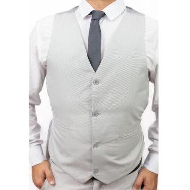 Imagem de Colete Social Masculino para terno  - Fressart, Cinza claro, G