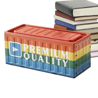 Imagem de Caixa de Ferramentas Metálica Pequena,Ferro Portátil Multifuncional Antiferrugem Decoração de Escritório | Caixas de Armazenamento com Tampa,Para Rapazes Raparigas Jovens Adolescente Viagem Casa Quart