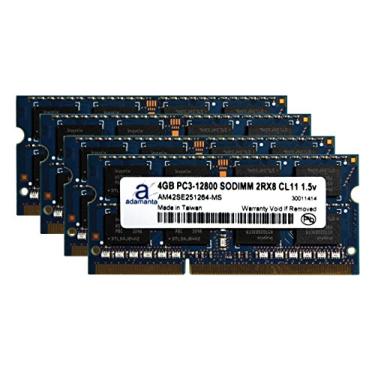 Imagem de Adamanta Atualização de memória de laptop de 16 GB (4 x 4 GB) para Alienware M18xR1 Gaming Laptop DDR3 1600Mhz PC3-12800 SODIMM 2Rx8 CL11 1.5v Notebook RAM
