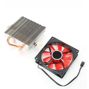 Imagem de aqxreight CPU Cooler Conector de 3 Pinos Acessório para PC Com Tubo de Latão Leve 2 para 775/1155/1366 1151 1155 1150 1156 1366 Cabe e é Simples é Instalação/Mini CPU (Luz Vermelha)