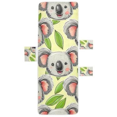 Imagem de Capas de toalha de cadeira de espreguiçadeira amarela clara com estampa de coala, capas engraçadas de espreguiçadeira de piscina 215 x 76 cm