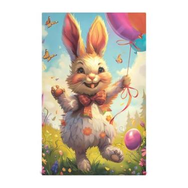 Imagem de Conjunto de panos de prato com estampa de animais, decoração de cozinha, floral, coelhinho, coelhinho da Páscoa, toalhas de mão, panos fofos, absorventes 45 x 71 cm, pacote com 4