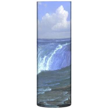 Imagem de Vaso de flores cilíndrico decorativo Albert Bierstadt Cataratas do Niágara, vasos e plantadores de plástico, decoração floral personalizada de outono para quarto, 30 cm x 9,9 cm