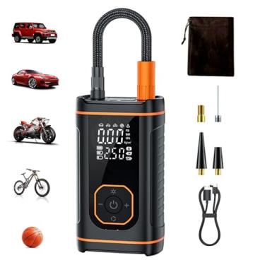 Imagem de Inflador De Pneus Portátil Para s | Compressor Portátil Com Bateria De Grande Autonomia Para | Compressor de Ar para Pneus de,para Motocicletas Veículos Bicicletas Bolas e Bicicletas