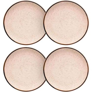Imagem de Jogo de Pratos de Porcelana Sobremesa Brisa 18,5cm 4 peças - Oxford