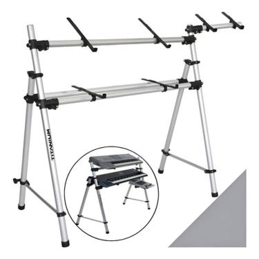 Imagem de Suporte Apoio De Teclado Duplo e Notebook Estilo Rack da Titanium Modelo Ty212 BEM