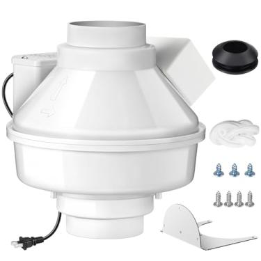 Imagem de Ventilador Booster de Secador de 10 cm | 167 CFM | Ligação Automática |, Compatível com Ventiladores de Ventilação DBF 110 Aumenta a Pressão de Exaustão, com Plugue Eficiente, Ventilador Booster de