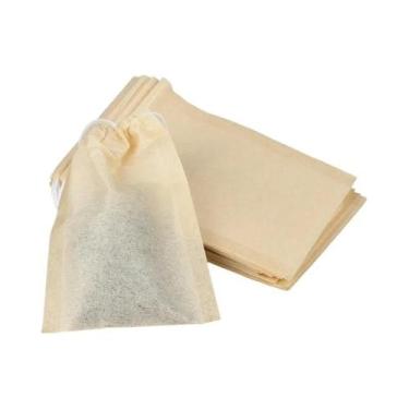 Imagem de Sacos De Chá Descartáveis De Papel Biodegradável 100 Peças Com Cordão 