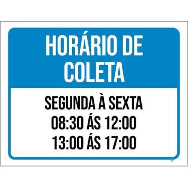 Imagem de Placa Horário De Coleta Segunda Sexata 8 As 17 36X46 - Sinalizo