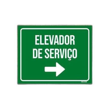 Imagem de Placa Sinalização - Identificação Elevador De Serviço 18X23 - Sinalizo
