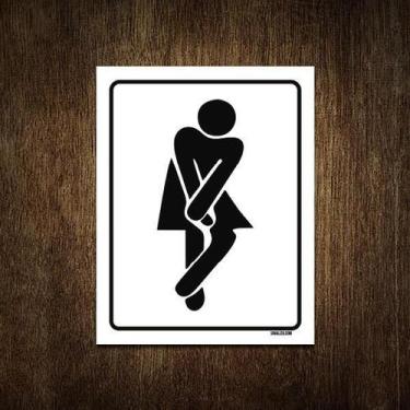 Imagem de Placa De Banheiro Feminino Apertado 36X46 - Sinalizo.Com