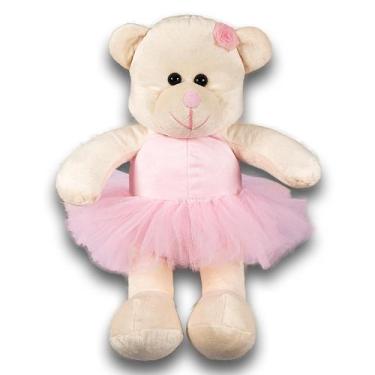 Imagem de Ursinha Bailarina de Pelúcia Pequena Com Vestidinho 16cm - Fofuxos De 