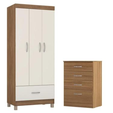 Imagem de Conjunto Quarto Guarda Roupa E Comoda Jones Amendola Off-white