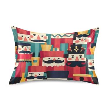 Imagem de Blueangle Fronha de cetim com desenho animado quebra-nozes para cabelo e pele, fronha de seda, tamanho padrão (51 x 66 cm) - Capas de almofada de cetim com fecho de envelope (42)