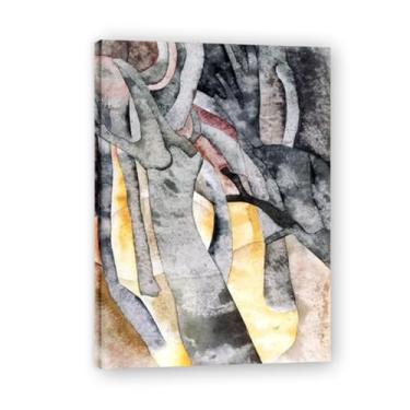 Imagem de Troncos de árvore complexos e complexos, arte de parede em tela Charles Demuth - reprodução de pintura a óleo abstração geométrica, design de interiores colorido ousado 30 x 42 cm emoldurado