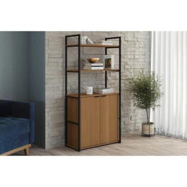 Imagem de Estante Livreiro de Escritório Industrial Alta LI041 c/ 2 Portas 72x15