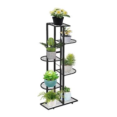 Imagem de AkosOL Suportes de metal para plantas, suporte vertical para vasos de flores, prateleira de exibição de plantas, várias camadas, suporte interno (preto)