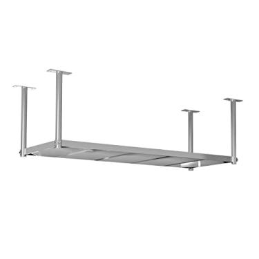 Imagem de Prateleira de montagem no teto, prateleiras flutuantes de aço inoxidável, suporte de flor, prateleira de pendurar de camada única, para prateleiras de sala de estar/cozinha (cor: prata, tamanho: 120 x