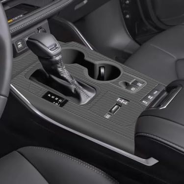 Imagem de Temmis Kit de envoltório de silicone para console central para Toyota Highlander 2022-2025 (versão híbrida), capa de adsorção eletrostática para Toyota Sienna-preta