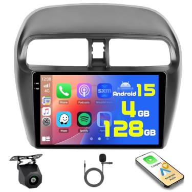 Imagem de [4 + 128 G] Hikity Android 15 estéreo automotivo para Mitsubishi Mirage 2012-2022 sem fio, Android Auto, tela sensível ao toque de 23 cm, rádio 5G, WiFi, Bluetooth 5.0, link espelhado, GPS SWC FM/RDS