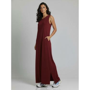 Imagem de Vestido Longo Aveloz Viscolycra Soltinho com Bolso Vinho