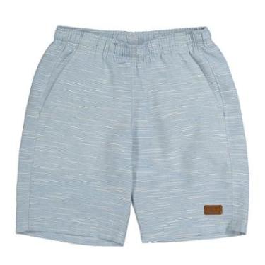 Imagem de Bermuda Infantil Menino em Sarja Social Azul Listrado Ogochi-Masculino