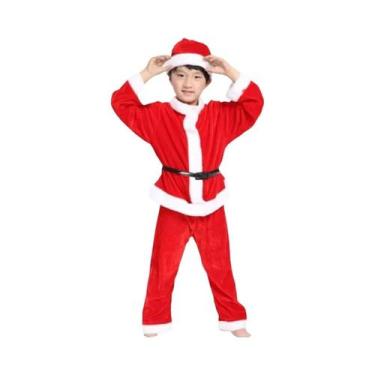 Imagem de Fantasia De Papai Noel Vermelha Para Crianças, Conjunto De Cosplay Par