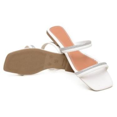 Imagem de Sandália Rasteirinha Feminina com Strass Confortável Fashion Verão-Feminino