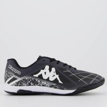 Imagem de Chuteira Kappa Boston Futsal Preta e Branca-Masculino