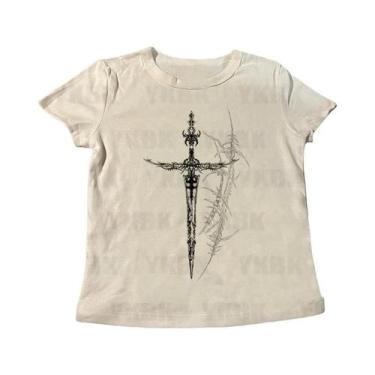 Imagem de Camiseta Regata Feminina Estilo Y2K Punk Gótico Harajuku Com Estampa D